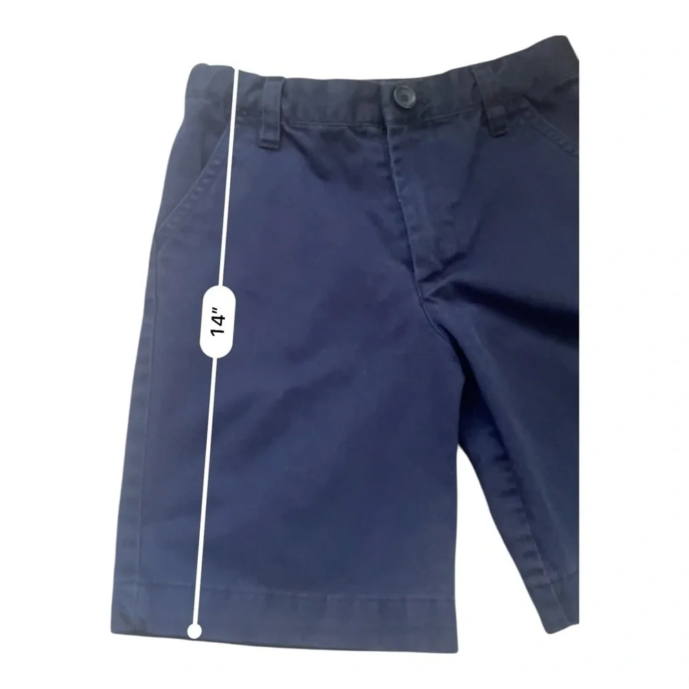 Cherokee casual cargo navy blue shorts Boys 6 side back pockets cotton blend zip